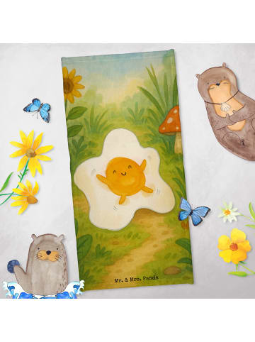 Mr. & Mrs. Panda Badhandtuch Spiegelei Ei Design ohne Spruch in Gelb Pastell