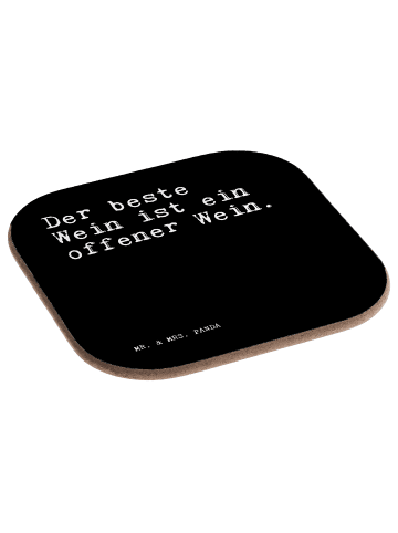 Mr. & Mrs. Panda Untersetzer für Gläser Der beste Wein ist... mi... in Schwarz