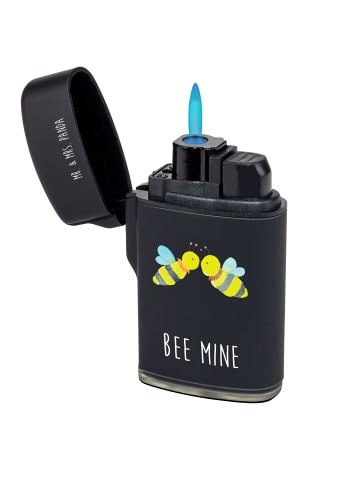 Mr. & Mrs. Panda Feuerzeug Biene Liebe mit Spruch in Schwarz