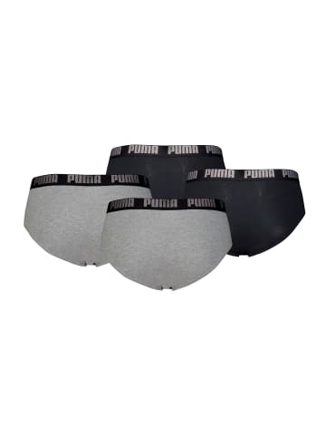 Puma Boxershorts MEN EVERYDAY BRIEF 4P in 008 - Dark Grey Melange / Black