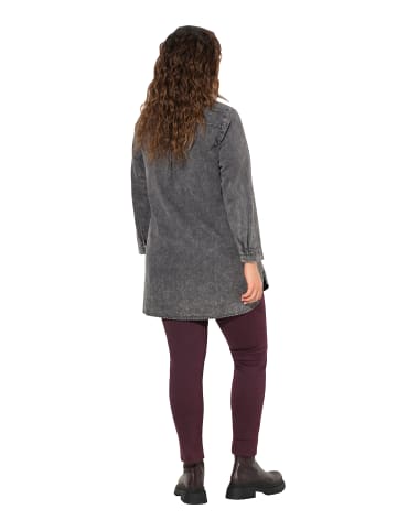 Ulla Popken Longtunika in dunkelgrau denim
