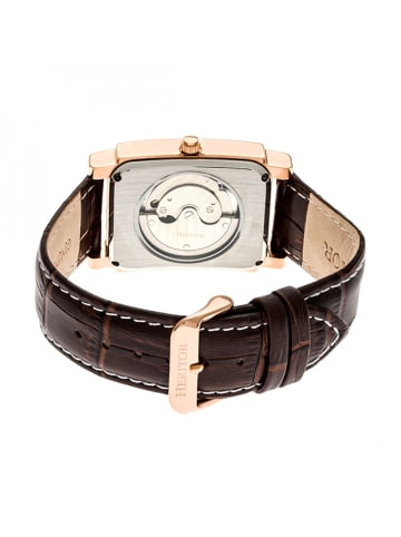 Heritor Frederick Lederarmbanduhr in Rose Gold/Silver