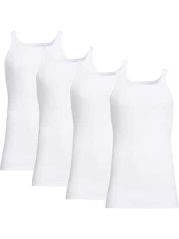 Con-ta Baumwolle, Feinripp Unterhemd 4er-Pack in weiß