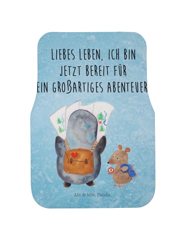 Mr. & Mrs. Panda Fahrer Autofußmatte Pinguin & Maus Wanderer mit... in Eisblau