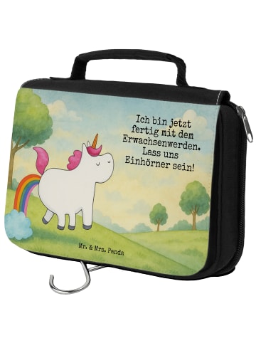 Mr. & Mrs. Panda Kulturbeutel Einhorn Pupsen Design mit Spruch in Weiß