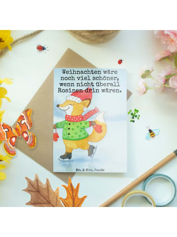 Mr. & Mrs. Panda valentinstagskarte Fuchs  Schlittschuhe Design ... in Weiß