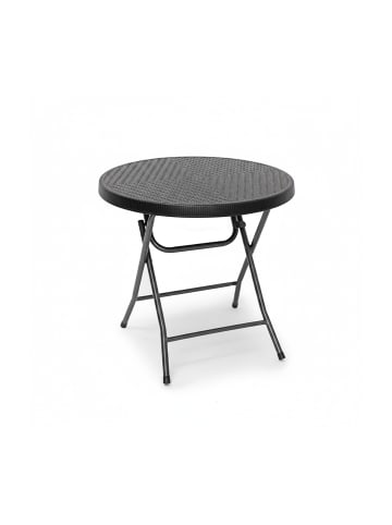relaxdays Gartentisch Bastian in Schwarz - (H)74 x ø80 cm