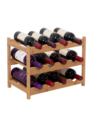 relaxdays Weinregal in Natur - (B)45 x (H)30 x (T)23,5 cm