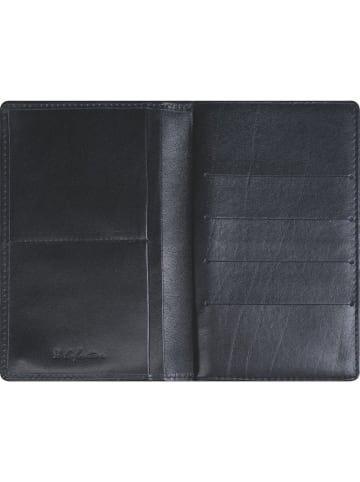 BRUNNEN Faltkalender 746 8,7x15,3cm 1 Monat/2 Seiten Leder schwarz 2027
