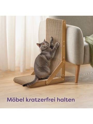 Knupis Kratzbrett Katze Groß 68 cm – L förmige Kratzpappe für Katzen