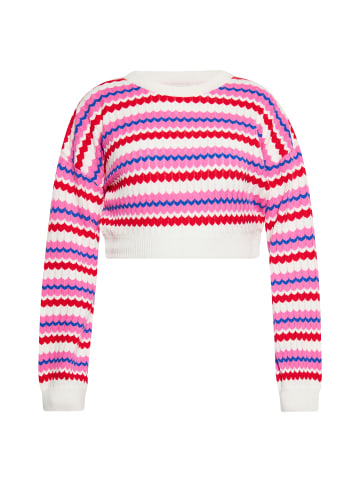IZIA Damen Pullover in WOLLWEISS MEHRFARBIG