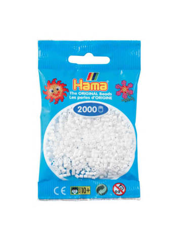 Hama Beutel mit 2000 Mini-Bügelperlen weiß - ab 10 Jahren