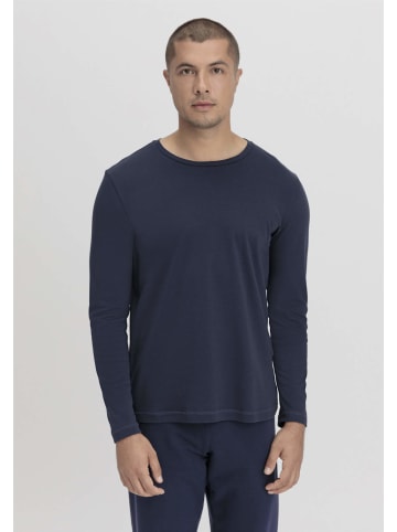 Hessnatur Langarm-Schlafshirt in dunkelblau