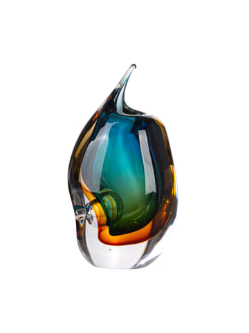 GILDE Vase Dario blau, braun, grün, klar - (H) 23,5 cm