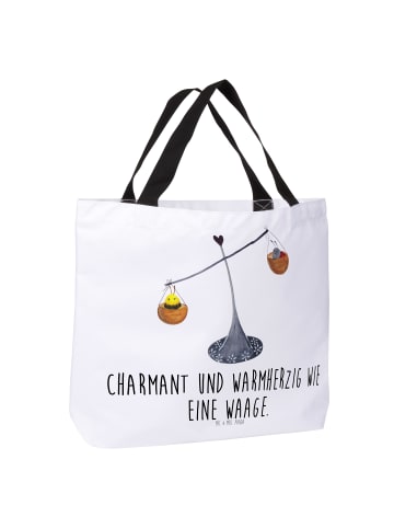 Mr. & Mrs. Panda Tasche Sternzeichen Waage mit Spruch in Weiß
