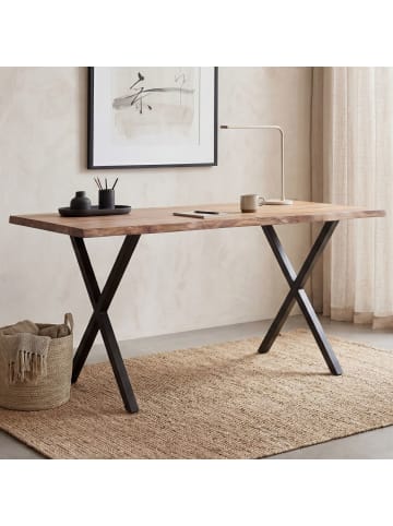 FineBuy Schreibtisch in Braun / Akazie / 120x60x76