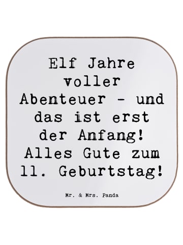 Mr. & Mrs. Panda Untersetzer für Gläser Spruch 11. Geburtstag Ab... in Weiß