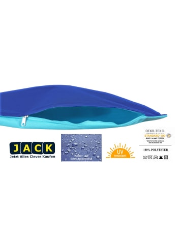 JACK 2er Set Outdoor Wende Kissenhülle 45x45cm in Blau/Hellblau