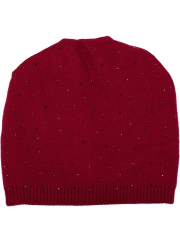 styleBREAKER Feinstrick Beanie Mütze in Bordeaux-Rot