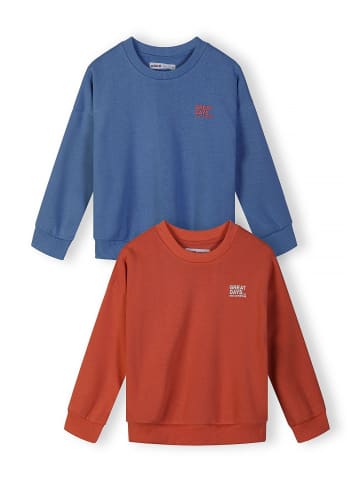 Minoti 2-er Pack Rundhalspullover NOSFLEECE403 in Blau