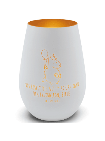 Mr. & Mrs. Panda teelichtglas Einhorn Luftballon mit Spruch in Weiß