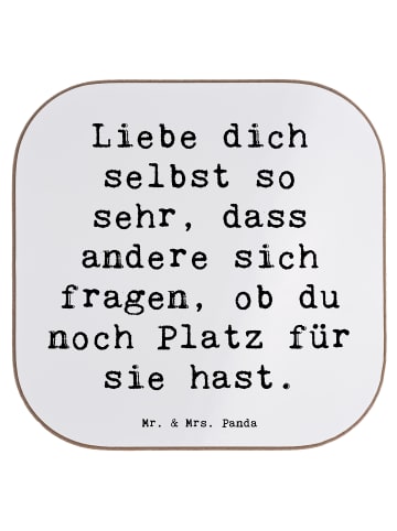 Mr. & Mrs. Panda Coaster Spruch Selbstakzeptanz Liebe mit Spruch in Weiß