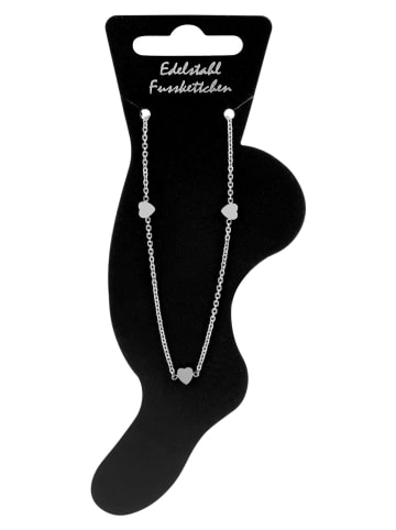 Adeliás Damen Armband – Herz aus Edelstahl 22 cm in silber