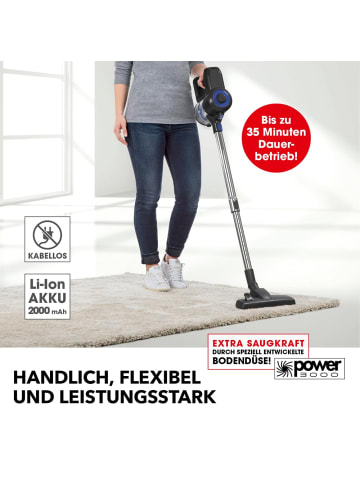 Clean Maxx Zyklon-Staubsauger 22,2V schwarz/blau  Schwarz