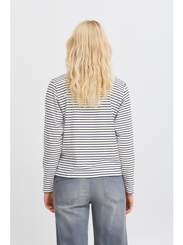 ICHI Langarm-Shirt IHMIRA Loose fit in Cloud Dancer w. Total Eclipse