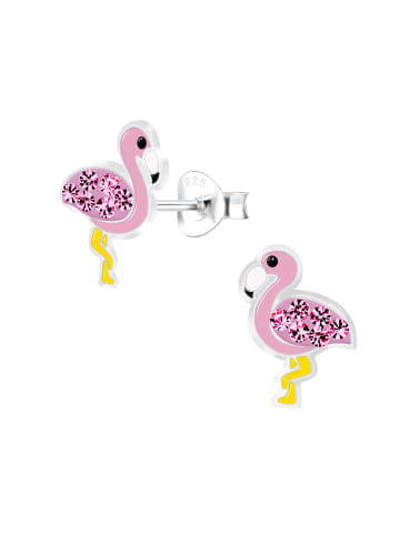 Alexander York Ohrringe, Ohrstecker FLAMINGO Zirkonia pink in 925 Sterling Silber, 2-tlg. in pink