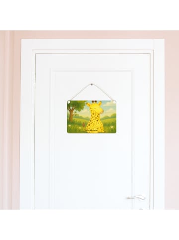 Mr. & Mrs. Panda Schild Giraffe Zufrieden Design ohne Spruch in Weiß