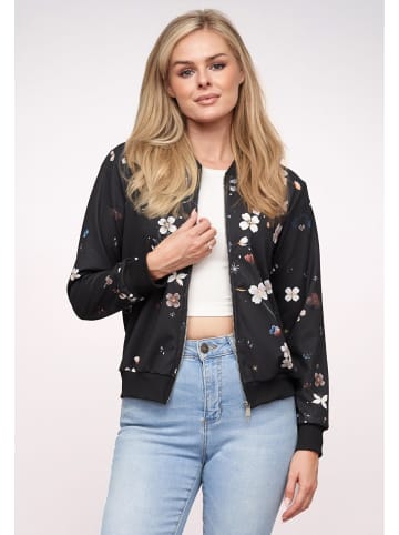 Cloud5ive Cloud5ive Blouson  Bomber-Jacket with flower print in black/multicolor