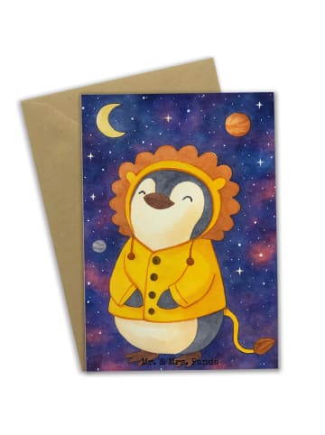 Mr. & Mrs. Panda Beileidskarte Löwe Astrologie Design ohne Spruch in Weiß