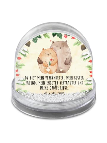 Mr. & Mrs. Panda Schneekugel Bären Liebe mit Spruch in Naturpapier