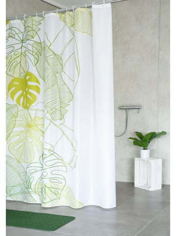 RIDDER Duschvorhang Textil Tropical grün 180x200 cm