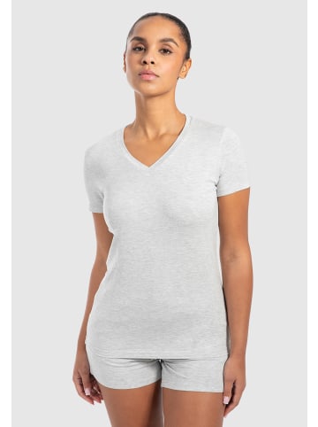 SMILODOX T-Shirt Nela Modal in Grau Melange