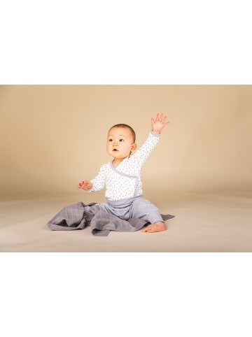 Sense Organics Bio Baby Langarm Wickelbody "Ygon" in Weiß-Grau