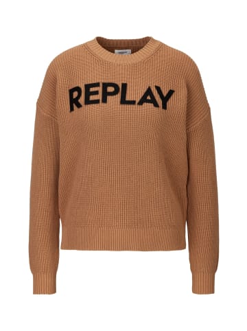 Replay Strickpullover Cotton Fresh Handfeel - 7 Gg in grün