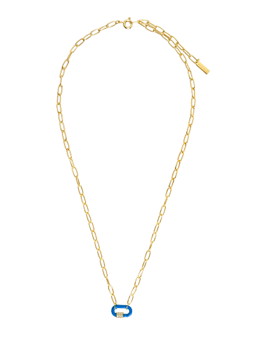 Ania Haie Halskette Neon Blue Carabiner in blau