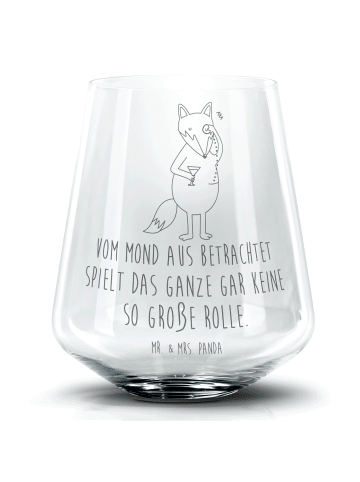 Mr. & Mrs. Panda Cocktail Glas Fuchs Lord mit Spruch in Transparent