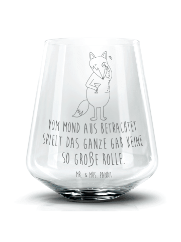Mr. & Mrs. Panda Longdrinkglas Fuchs Lord mit Spruch in Transparent