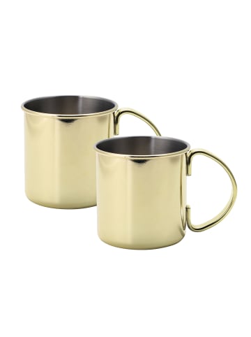 Echtwerk 2 tlg. Set Kupferbecher-Set 480 ml in Gold