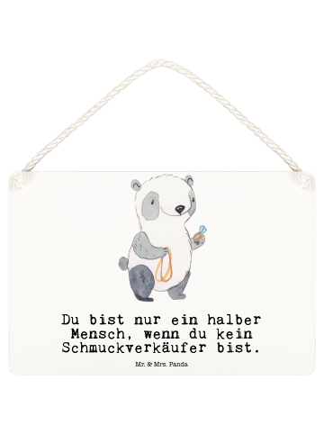 Mr. & Mrs. Panda Deko Schild Schmuckverkäufer Herz mit Spruch in Weiß