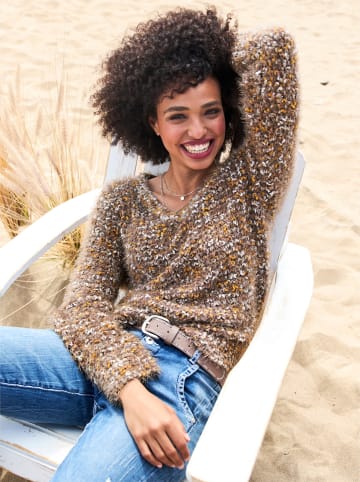 Heine Pullover in braun-ocker-meliert