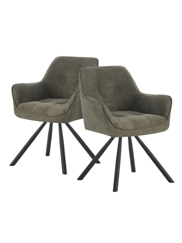 DUBI Möbel 2er-Set: Drehstuhl THOMAS-LENI in Grün - (B)61 x (H)81 x  (T)62 cm