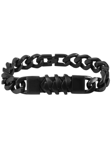 Adeliás Herren Armband – Panzerarmband aus Edelstahl 21 cm in schwarz