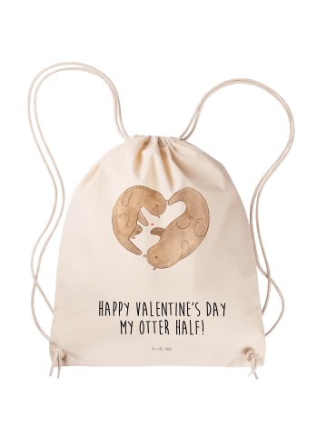 Mr. & Mrs. Panda Stofftasche Otter Valentine mit Spruch in Creme