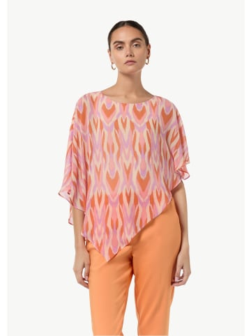 comma Bluse kurzarm in Mehrfarbig-orange