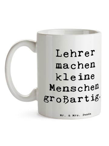 Mr. & Mrs. Panda Teetasse Spruch Lehrer Großartig mit Spruch in Weiß