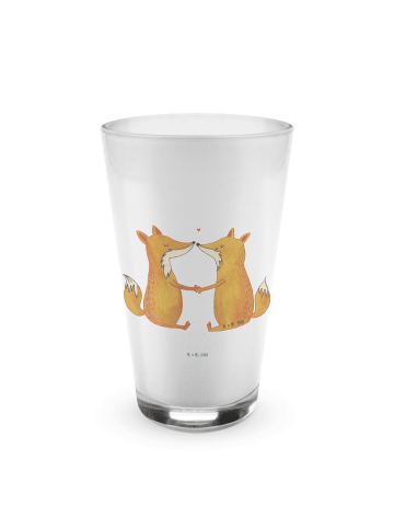 Mr. & Mrs. Panda Latte Macchiato Glas Füchse Liebe ohne Spruch in Transparent